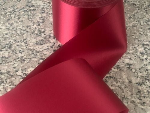 cherry red satin ribbon 72mm wide - maroon 033