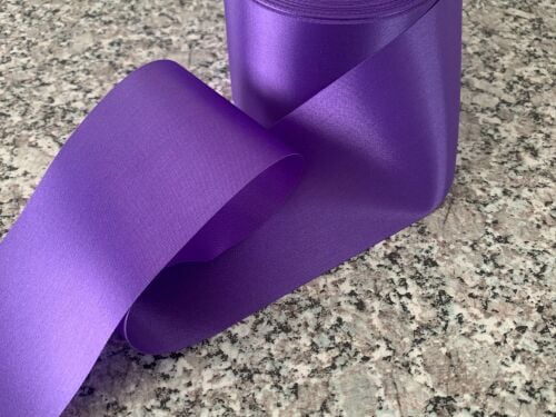 Purple Indigo Satin Ribbon 72mm Wide Half Metre Length