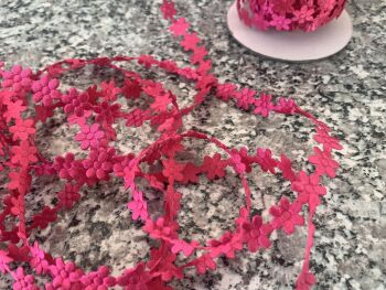 Pink Satin Daisy Braid Trim