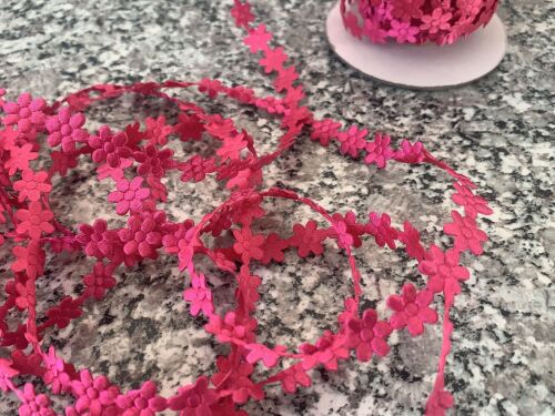 Pink Satin Daisy Braid Trim