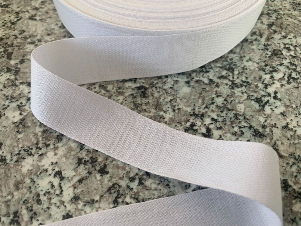 Cotton Tape for Aprons & Bunting White 50 metres x 25mm