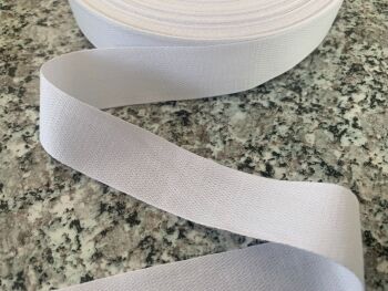 Cotton Tape for Aprons & Bunting White 50 metres x 25mm