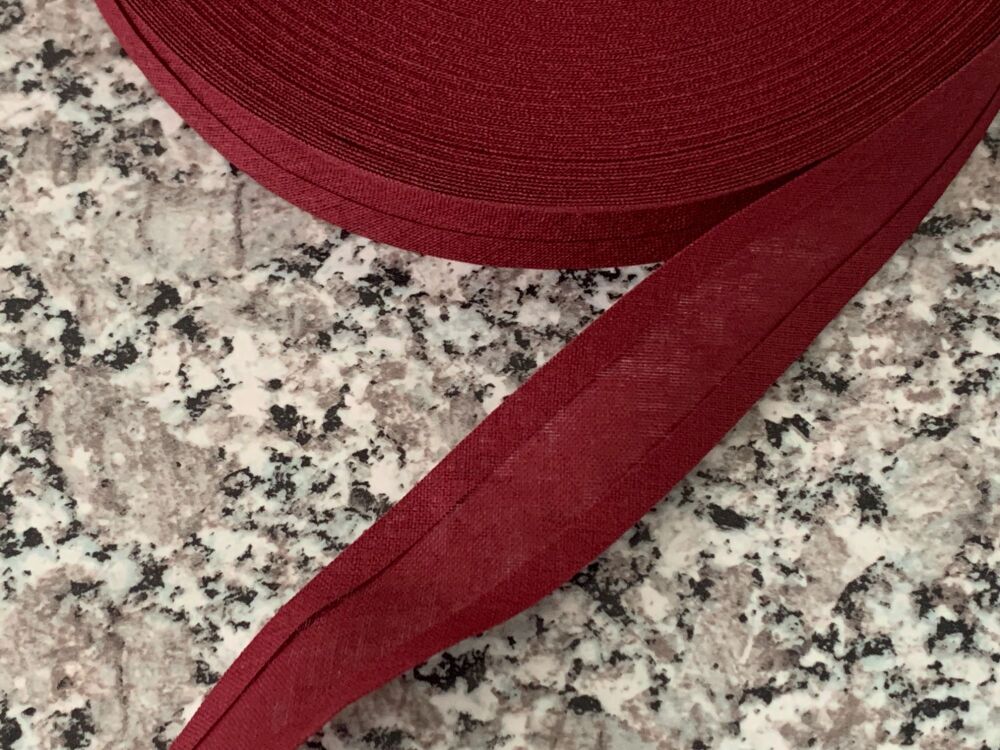maroon red cotton bias binding