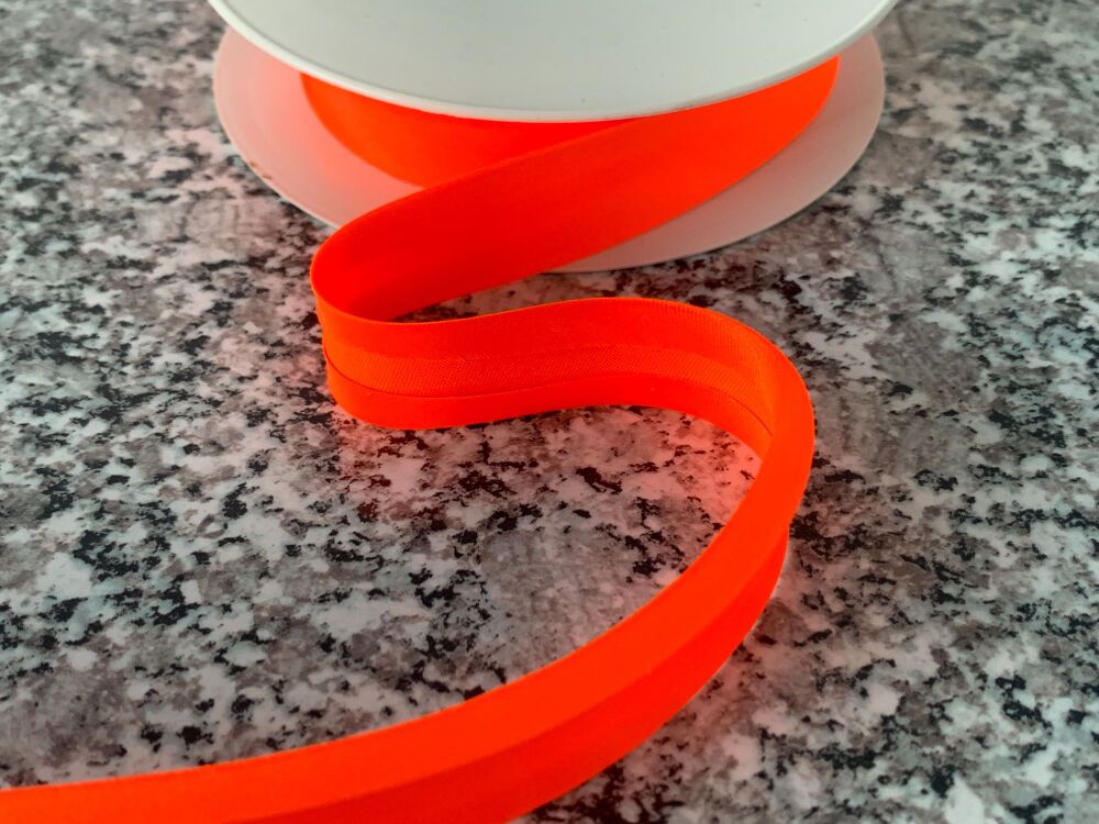Fluorescent Orange Satin Fabric Trimming