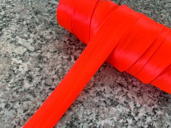 Fluorescent Red Satin Fabric Trimming