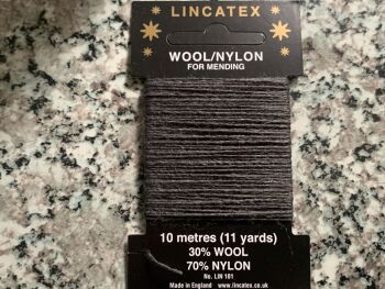 dark grey sock darning wool 10 metres Lincatex thread