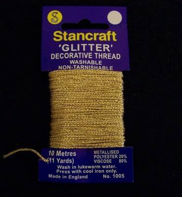 Stancraft Decorative Glitter Thread Gold 10 Metres