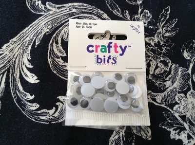 10mm stick on wobbly eyes for toys dolls crafts cards