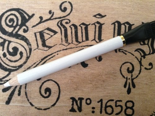 White Chalk Marking Pencil With Brush