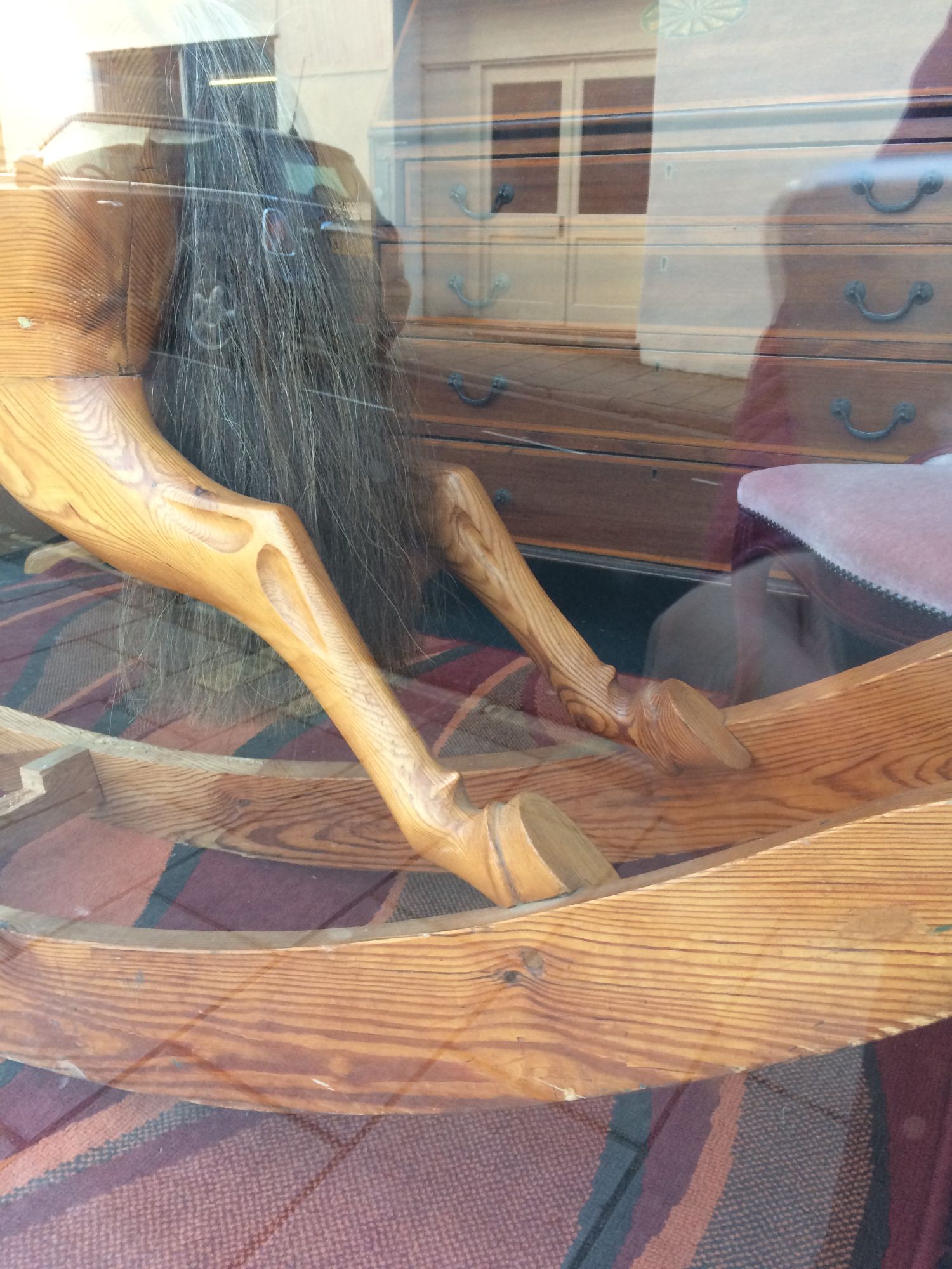 Wood Bow Rocking horse lovely extra carving