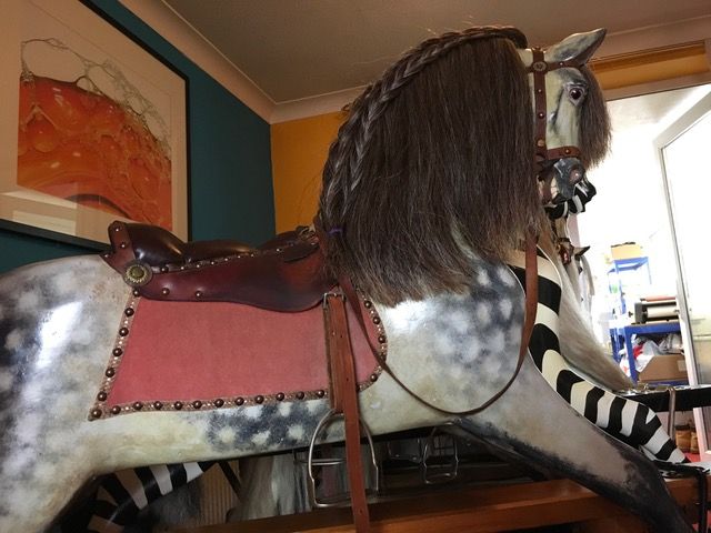 For Sale - Extra Carved Extra Large F H Ayres rocking Horse