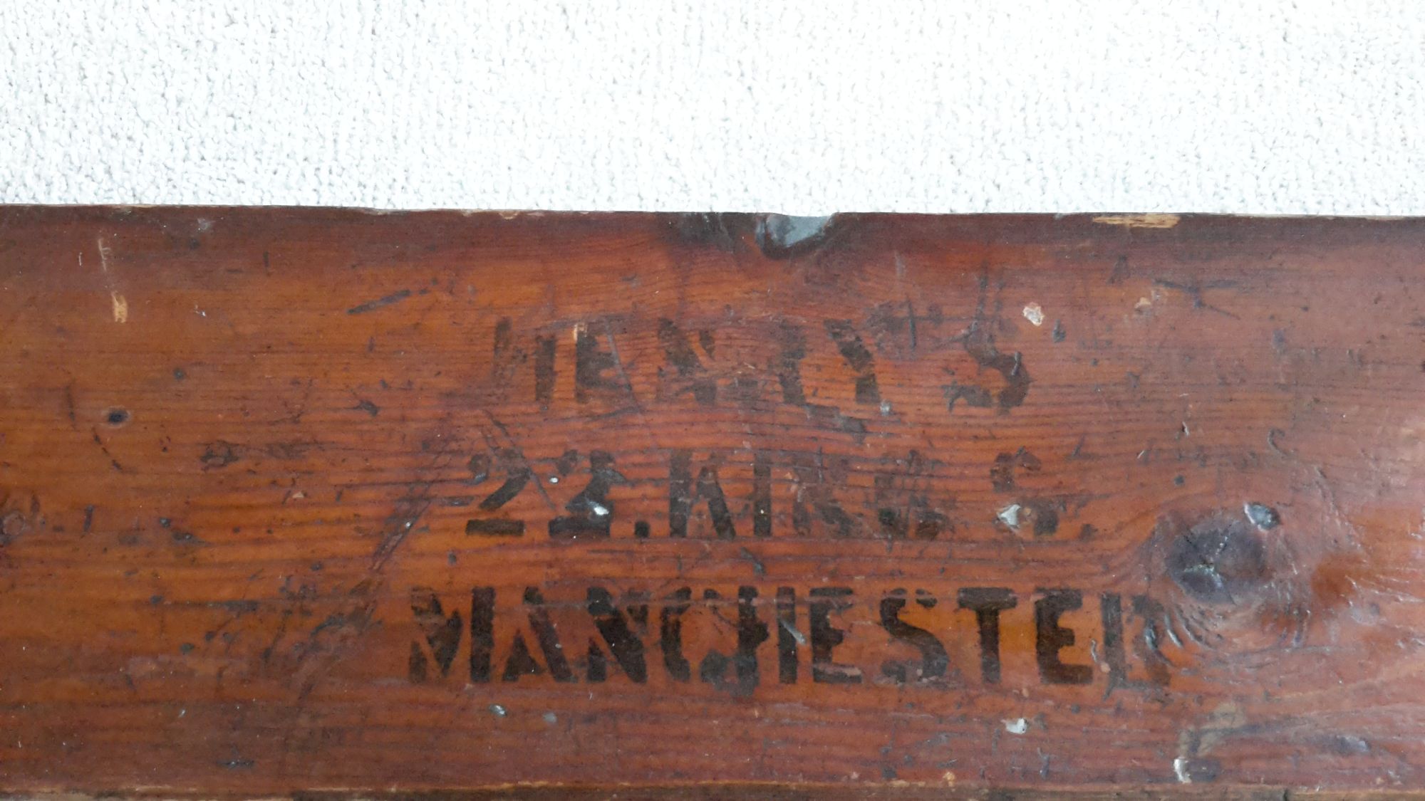 Original retailers stencil on the stand of this F H Ayres rocking horse