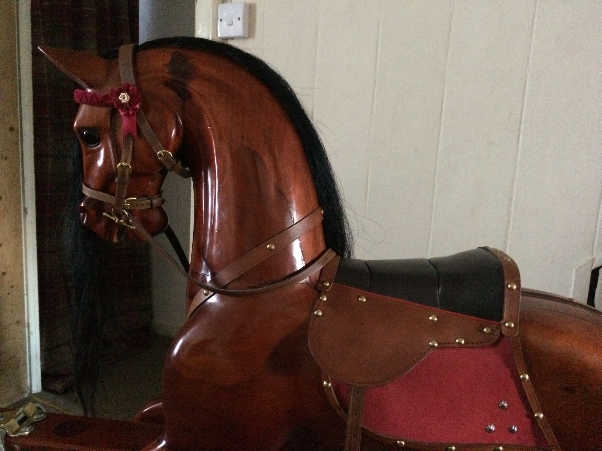 mahogany wood rocking horse
