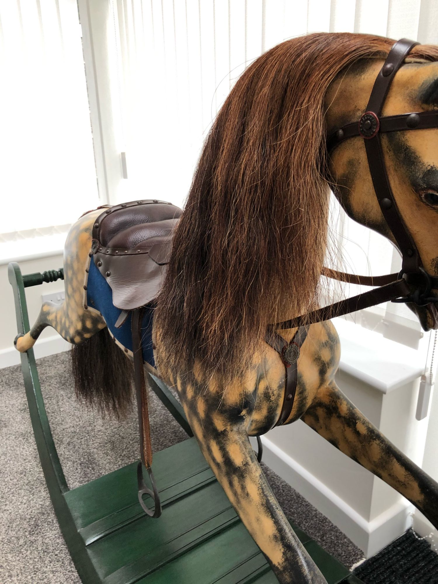 Georgian Bow Rocking Horse Circa 1830 For Sale Extra Carved