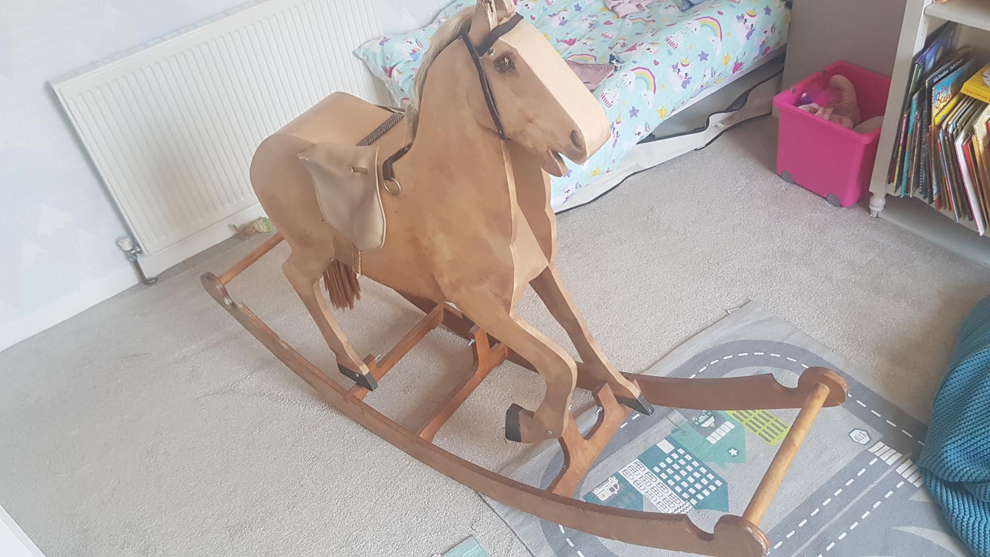 Vintage wooden children's rocking horse for sale 