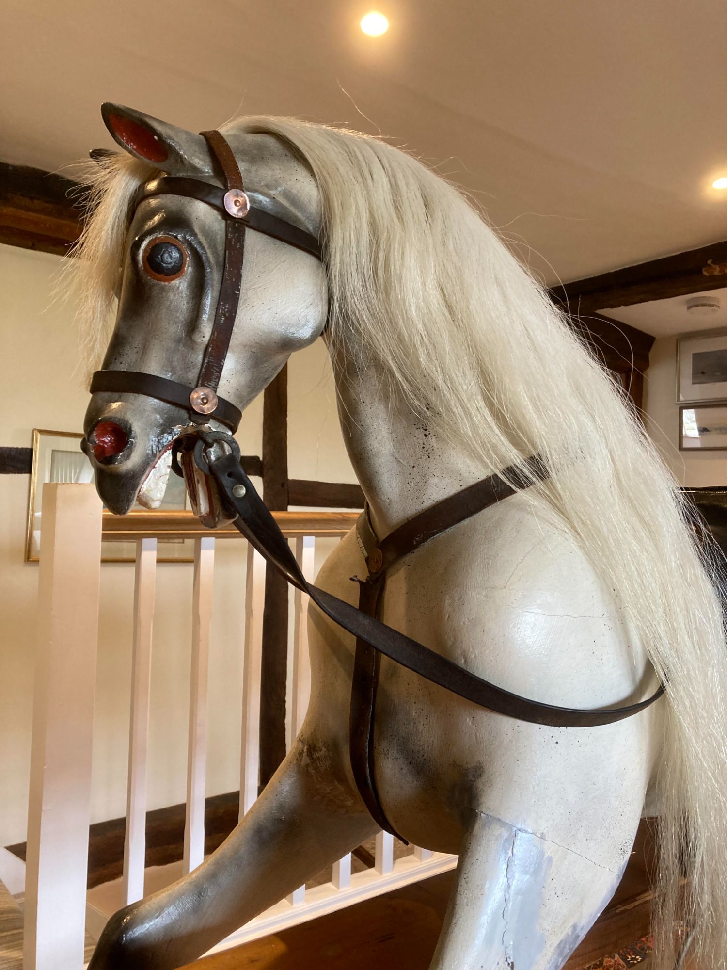 Antique rocking horse attributed to F H Ayres