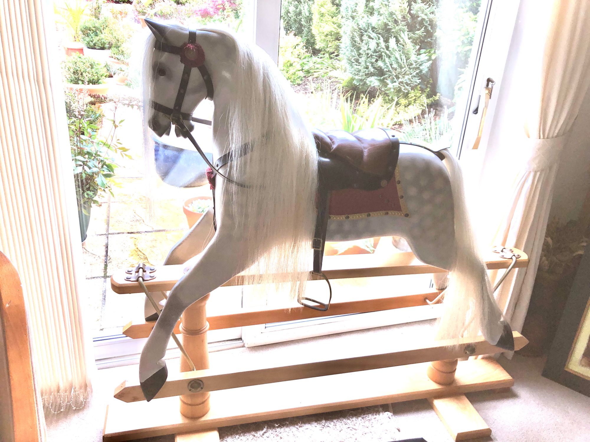 Traditional Wood Rivelin Rocking Horse For Sale in the Rocking Horse Attic