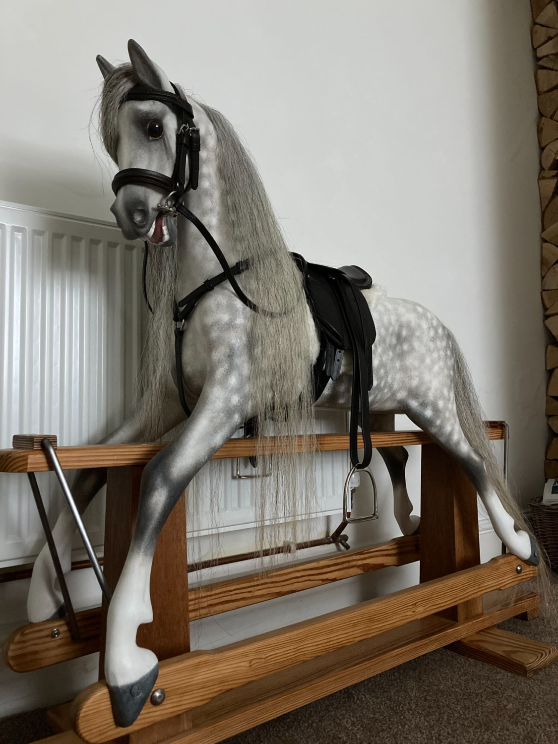 For Sale Realistic Rocking Horse Restored Dapple Grey Haddon