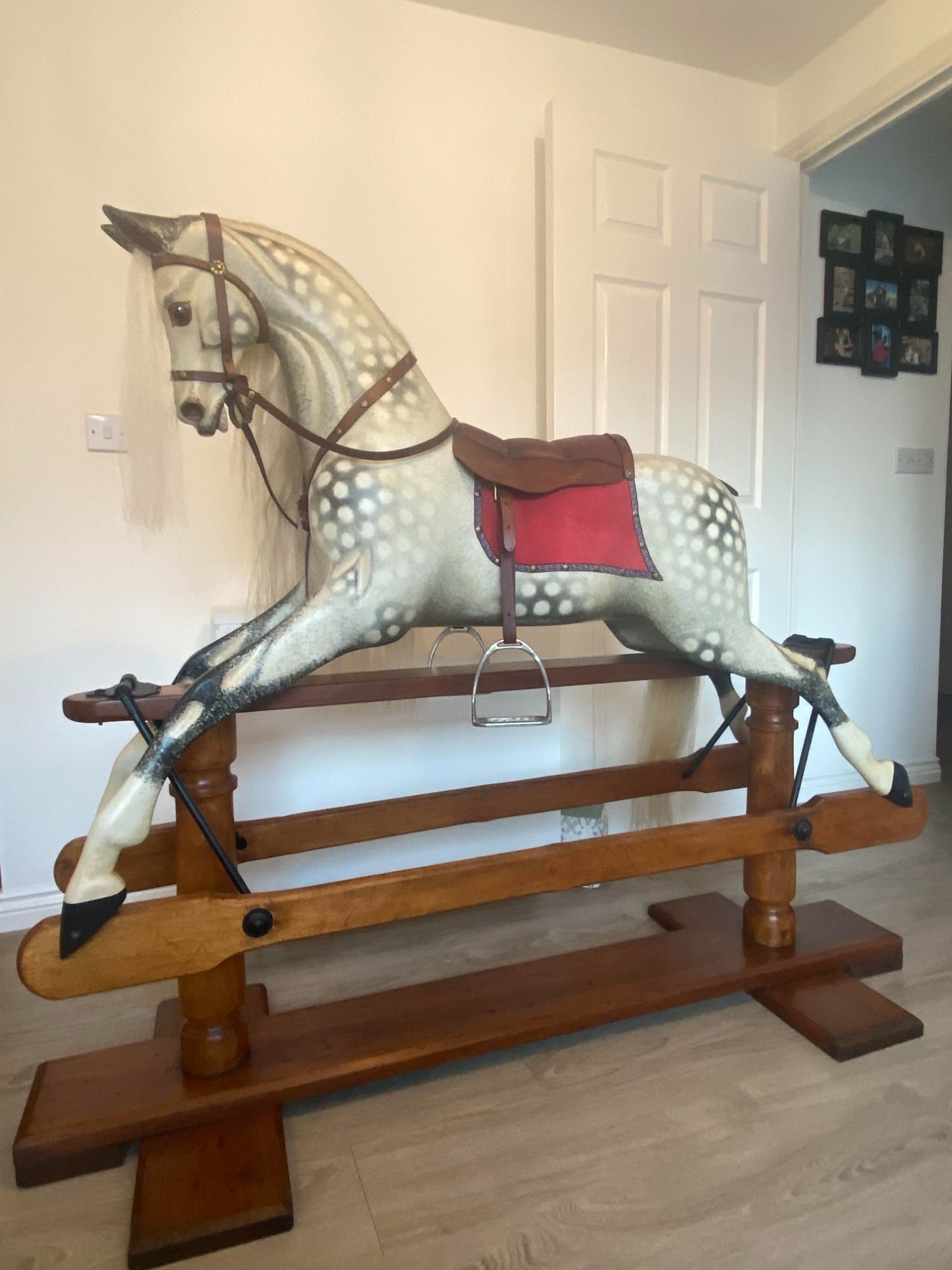 Beautifully restored Woodrow Rocking Horse by Swallow Toys