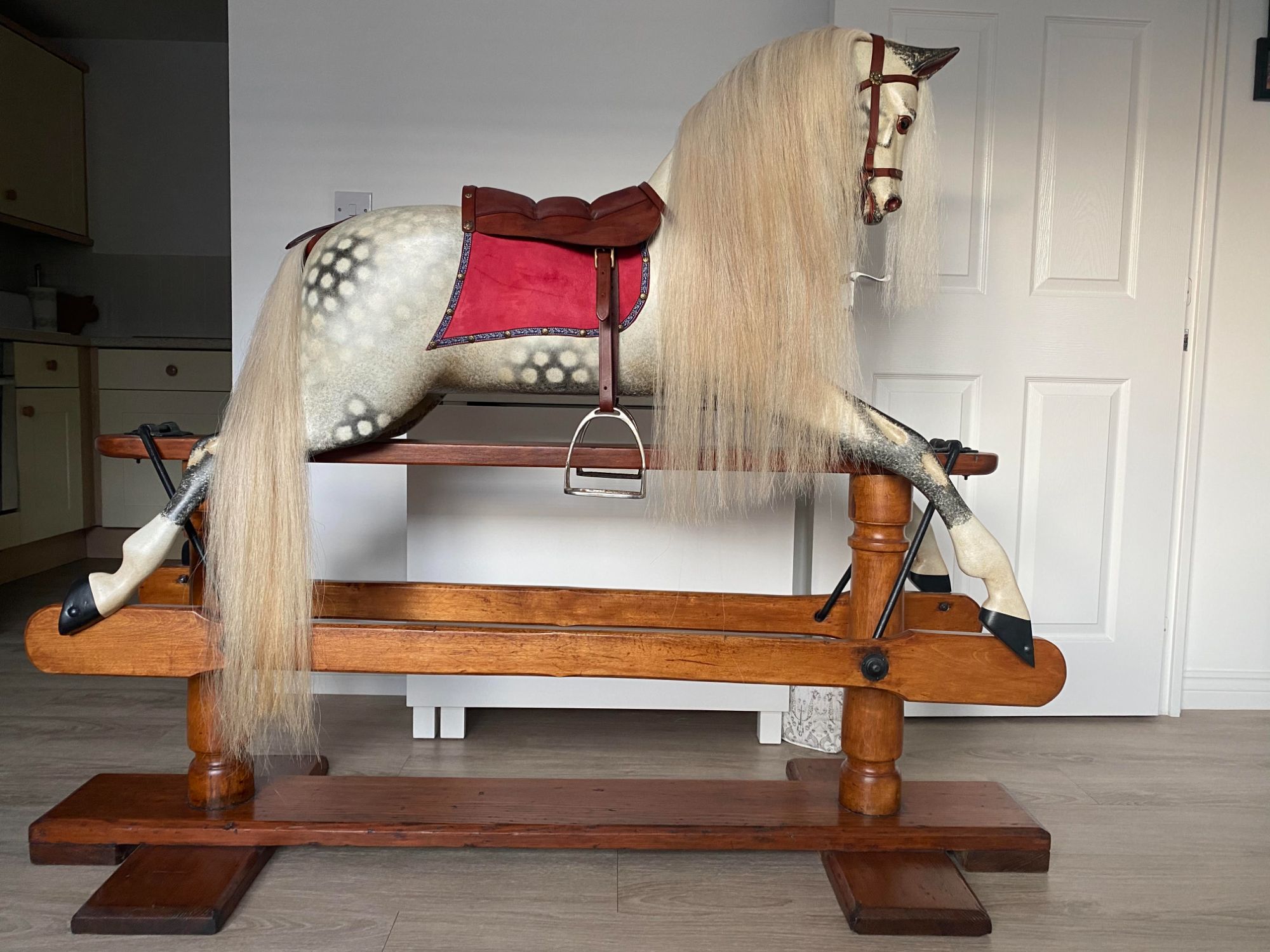 Beautifully restored Woodrow Rocking Horse by Swallow Toys