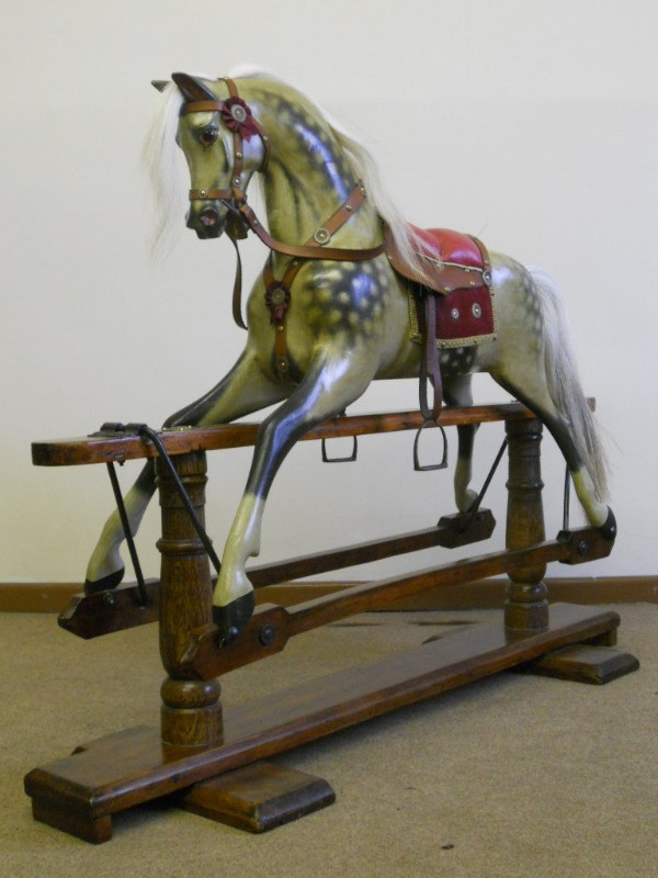 F H Ayres rocking horse in restored condition