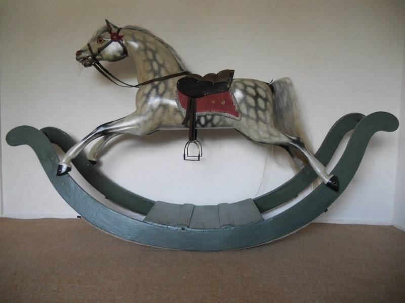 Large Rare Antique Bow rocking Horse For Sale