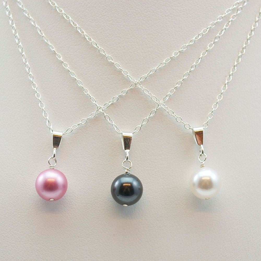 Classic Crystal Pearl Pendant (More colours)