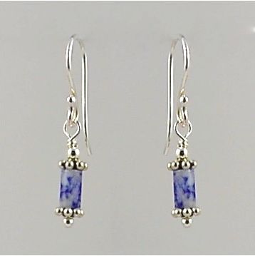 Sodalite and Sterling Silver Earrings