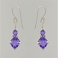 Crystal and Sterling Silver Earrings (Tanzanite)