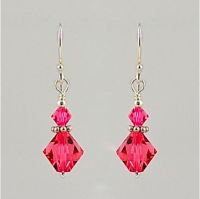 Crystal and Sterling Silver Earrings (Indian Pink)