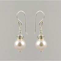 Small Crystal Pearl Earrings (various colours available)