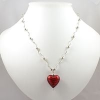 Blog - Ruby Gold Murano Heart Necklace