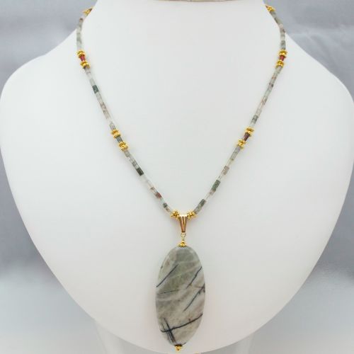South African Bloodstone and Vermeil Necklace