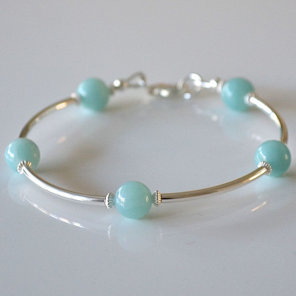 Amazonite and Sterling Silver Bracelet