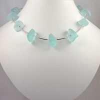 Aqua Glass Chips and Sterling Silver Necklace