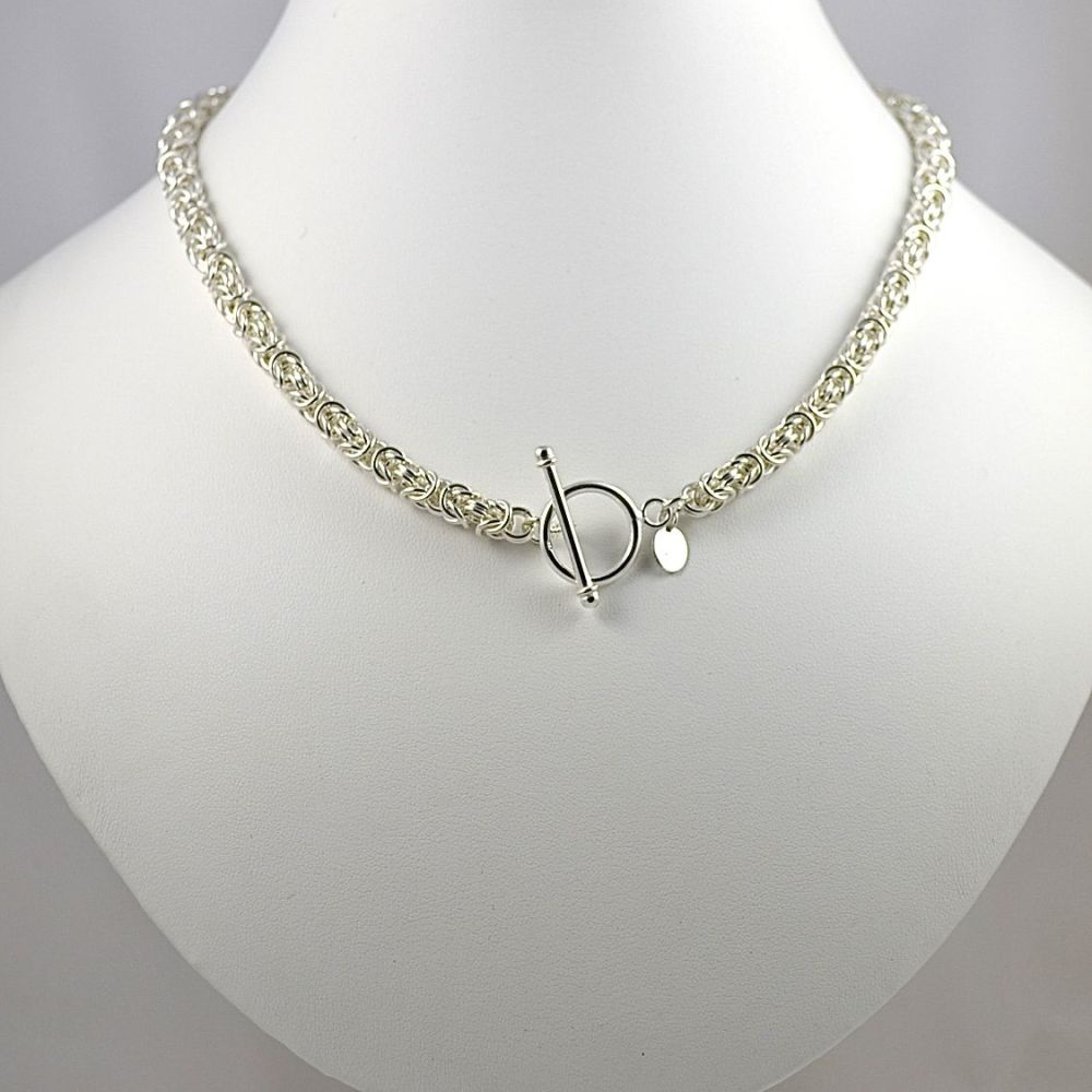 Sterling Silver Byzantine chain Necklace
