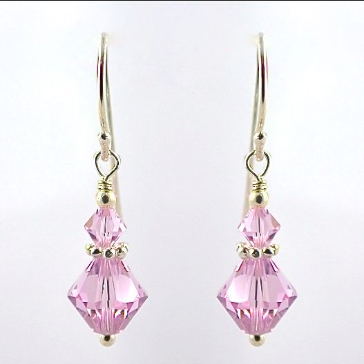 Crystal and Sterling Silver Earrings (Light Amethyst)