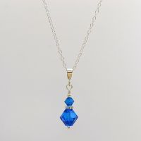 Crystal and Sterling Silver Pendant (Capri Blue)