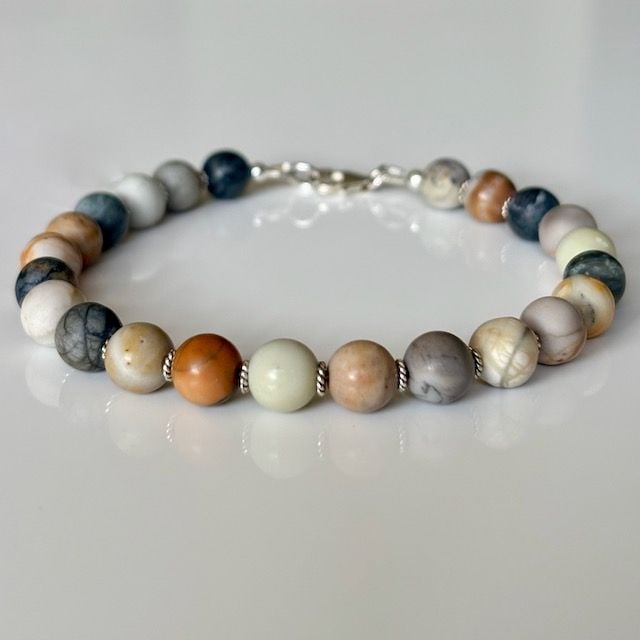 Picasso Jasper and Silver Bracelet