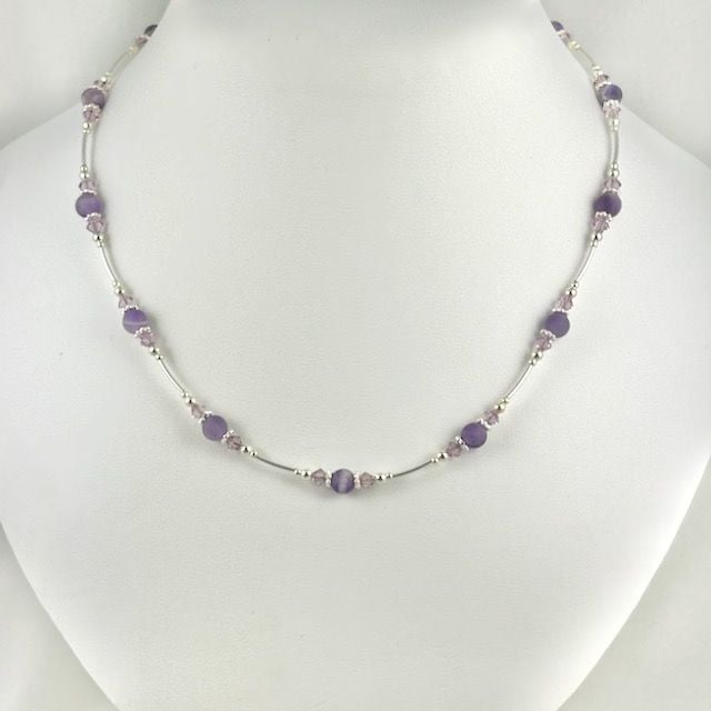 Matt Amethyst and Sterling Silver Necklace