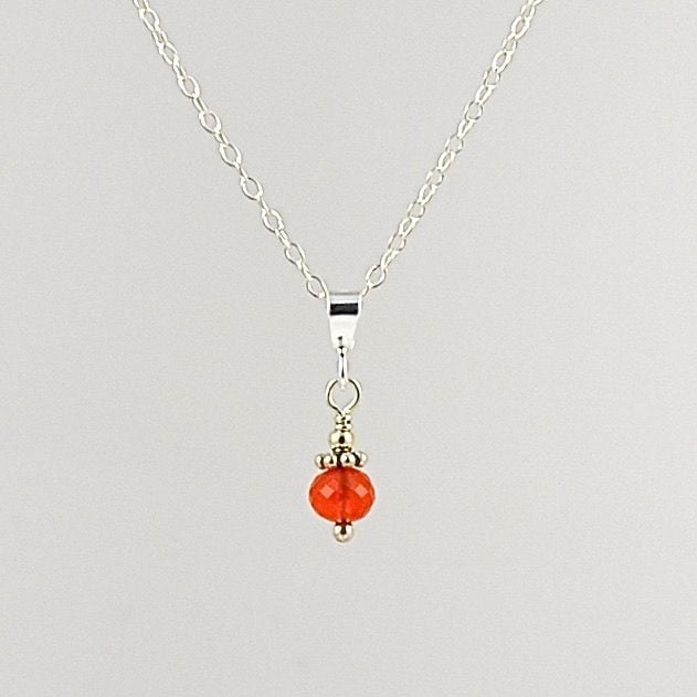 Carnelian and Sterling Silver Pendant