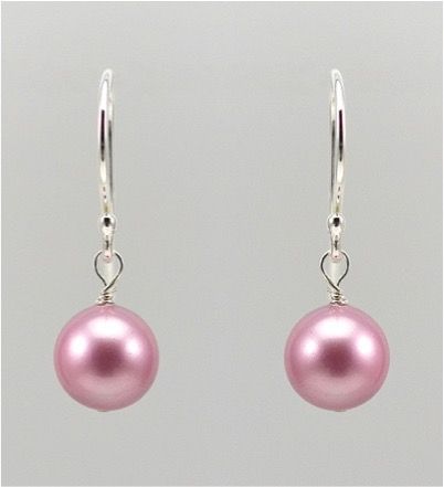Classic Crystal Pearl Earrings - Powder Rose