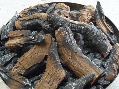 Brown Log Set For Outdoor Gas Fire Pit