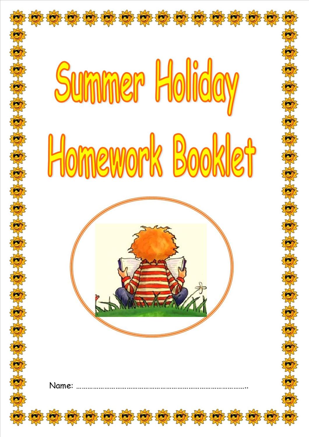 cover page for summer holiday homework