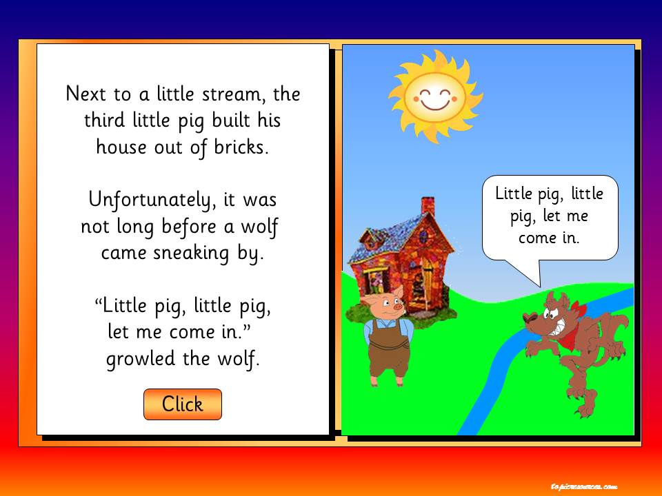 EYFS, KS1, SEN, storytelling, three little pigs, powerpoint