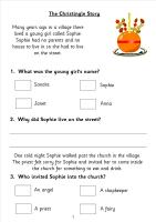 Christmas Comprehension Papers based on Christingle, Nativity and Saint Nicholas (the story of the real Santa Claus)