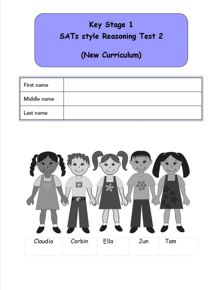 KS1, Year 2, SATs style Reasoning practice papers 2 (New Curriculum).
