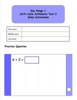 KS1, Year 2, SATs style Arithmetic practice papers 2 (New Curriculum)