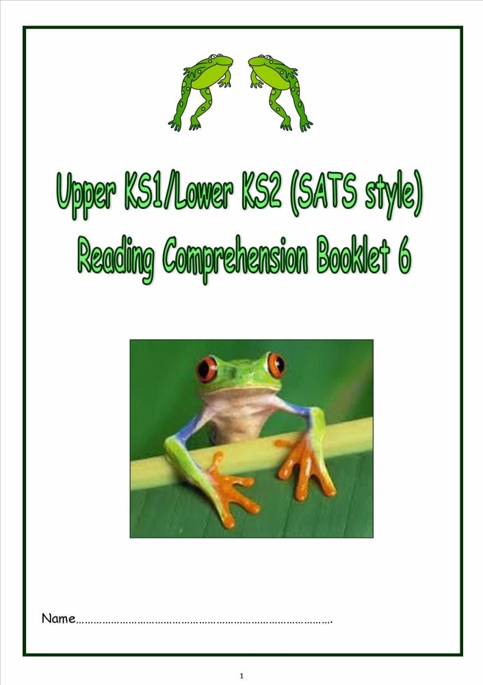 KS1/LKS2 SATs style reading comprehension booklet (6).  Fiction and non fiction texts based around the topic of Frogs.
