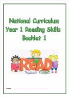 National Curriculum, Year 1, Reading Skills Booklet 1